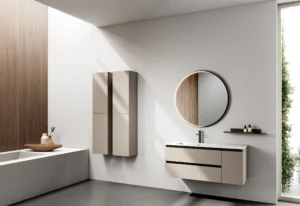 Gaia 12 bathroom in pale neutral tones