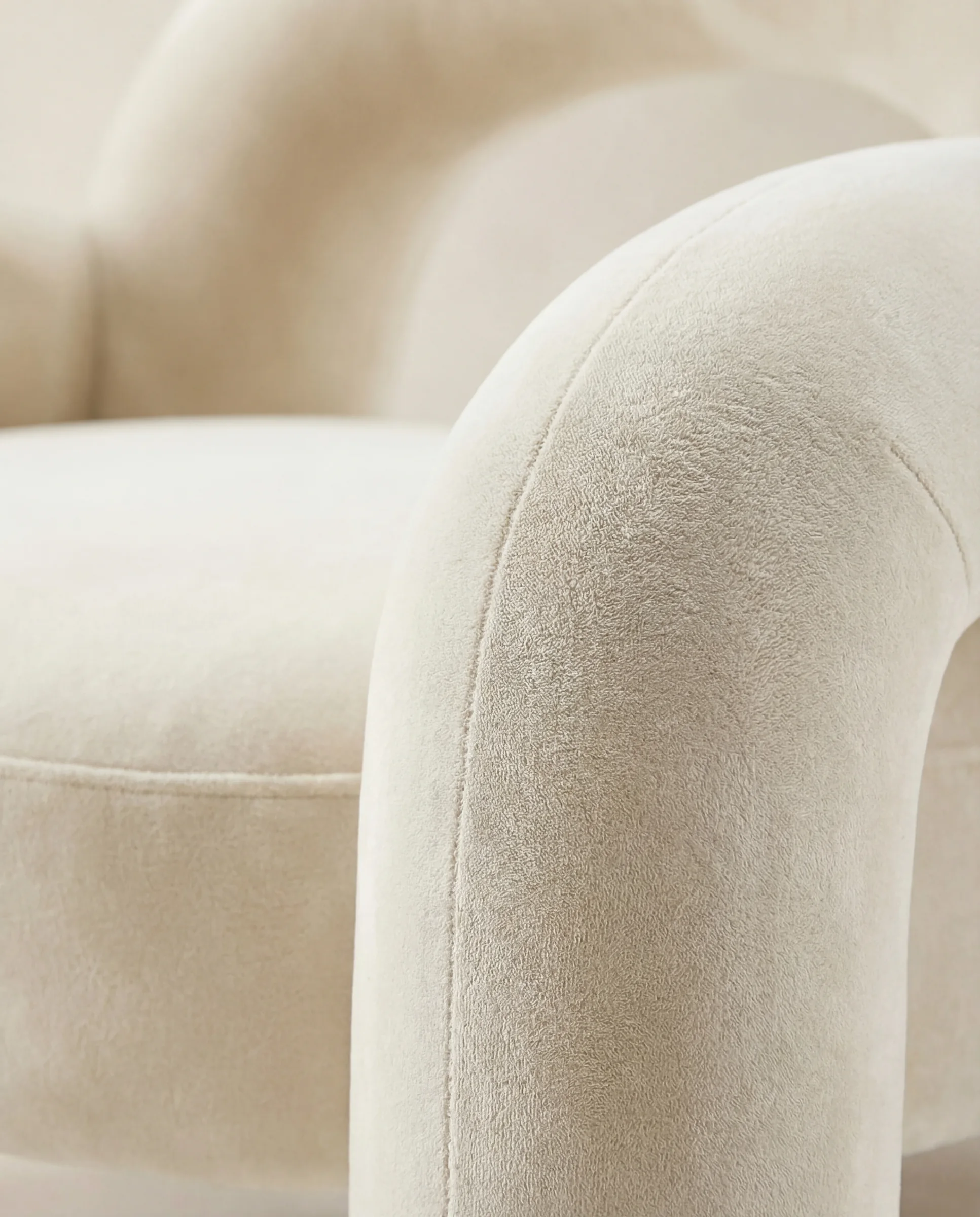 Cream armchair fabric detail