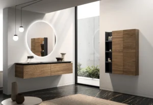 Ondina 7 timber bathroom furniture with round mirror